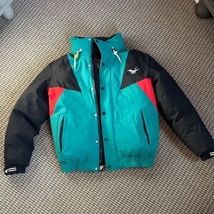 Teal and Black Puffer Jacket